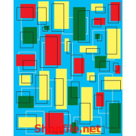 tranh trang trí tường hình học nhiều màu