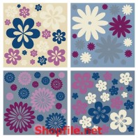 giấy dán tường bông hoa nhiều màu