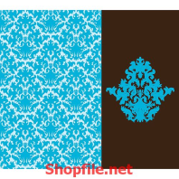 giấy dán tường bông hoa màu xanh