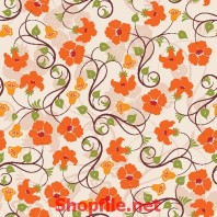 giấy dán tường bông hoa cam