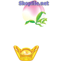 Vector họa tiết tết thỏi vàng và quả đào