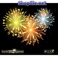 Vector họa tiết tết pháo hoa trái tim