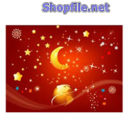 Vector họa tiết tết mặt trăng và ngôi sao