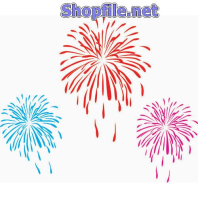 Vector họa tiết tết ba màu pháo hoa