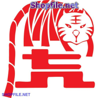 Vector họa tiết tết giấy dán hình con hổ