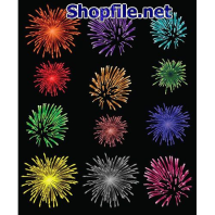 Vector họa tiết tết 12 màu của pháo hoa