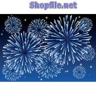 Vector họa tiết tết pháo hoa xanh