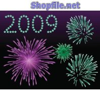 Vector họa tiết tết pháo bông 2009