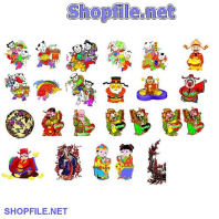 Vector họa tiết tết logo lân và con nít