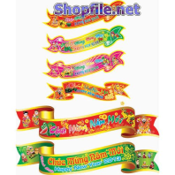 Vector họa tiết tết băng rôn chúc mừng năm mới