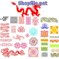 Vector họa tiết tết con rồng đỏ