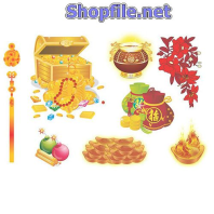 Vector họa tiết tết các vật dụng ngày tết