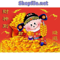 Vector họa tiết tết cậu bé thần tài