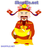 Vector họa tiết tết ông thần tài vui vẻ