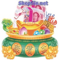 Vector họa tiết tết cái bát đựng tiền âm phủ