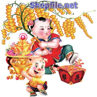 Vector họa tiết tết cậu bé mập