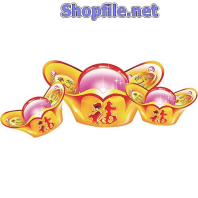 Vector họa tiết tết vàng và viên ngọc hồng