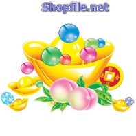 Vector họa tiết tết cục vàng và những viên ngọc