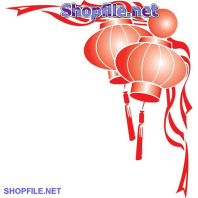 Vector họa tiết tết lồng đèn hồng