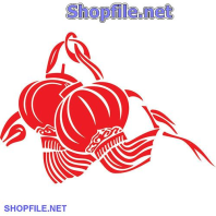 Vector họa tiết tết lồng đèn bay trong gió