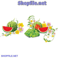 Vector họa tiết tết dưa hấu đỏ