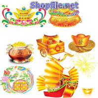 Vector họa tiết tết vàng đẹp mắt