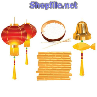 Vector họa tiết tết đồ trang sức vàng