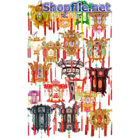 Vector họa tiết tết các loại đèn lớn