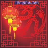 Vector họa tiết tết lồng đèn rồng