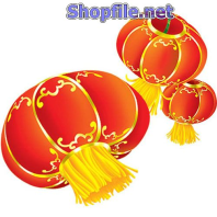 Vector họa tiết tết 3 cái lồng đèn