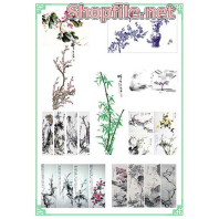 Vector cây trúc màu xanh tươi