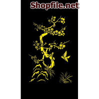 Vector cây hoa lan mạ vàng