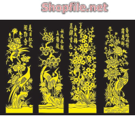 Vector mai lan cúc trúc mạ vàng ấn tượng