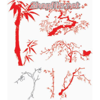 Vector cây mai rừng thân đỏ