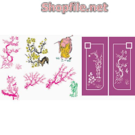 Vector cây hoa mai trang trí cho ngày tết