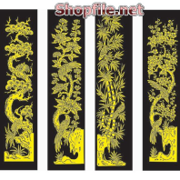 Vector cây trúc mạ vàng trang trí ngày tết đẹp