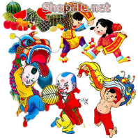 Vector đội lân trẻ con