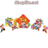 Vector đám nhóc tập múa lân