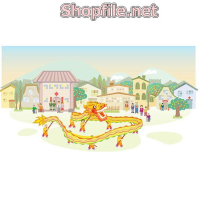 Vector múa rồng đẹp