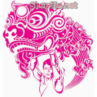 Vector múa lân màu hồng vẽ