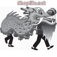 Vector múa rồng răng nanh