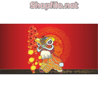 Vector múa lân và pháo