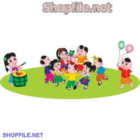 Vector đám trẻ con vui chơi trung thu