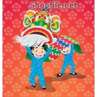 Vector đội lân đáng yêu