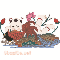 Vector ngọc nữ hái hoa