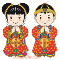 Vector kim đồng ngọc nữ ăn mặc đẹp