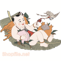 Vector kim đồng và chú chim nhỏ