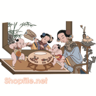 Vector gia đình kim đồng ngọc nữ