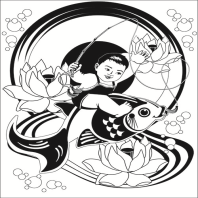 Vector kim đồng ngọc nữ đùa giỡn