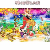 Vector thần tài đi chơi xuân